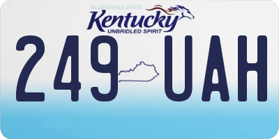 KY license plate 249UAH