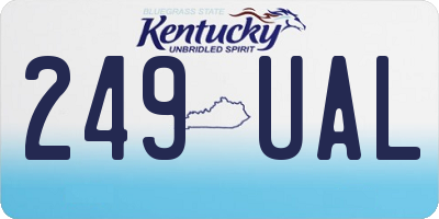 KY license plate 249UAL
