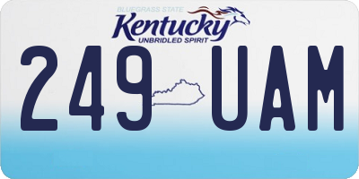 KY license plate 249UAM