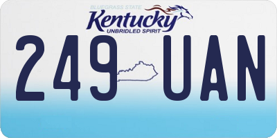 KY license plate 249UAN