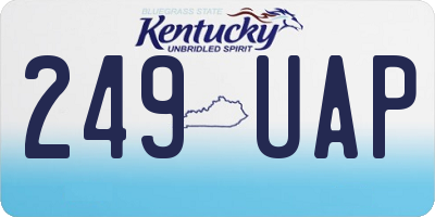 KY license plate 249UAP