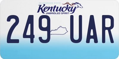 KY license plate 249UAR