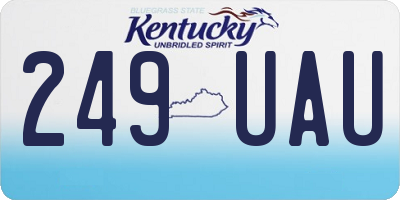 KY license plate 249UAU
