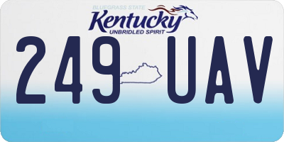 KY license plate 249UAV