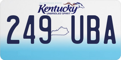 KY license plate 249UBA