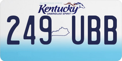 KY license plate 249UBB