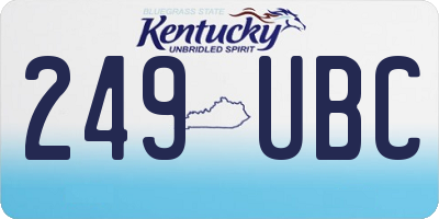 KY license plate 249UBC