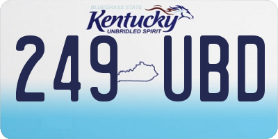 KY license plate 249UBD