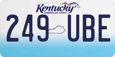 KY license plate 249UBE