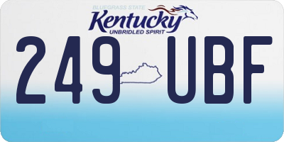 KY license plate 249UBF