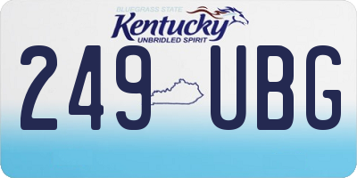 KY license plate 249UBG