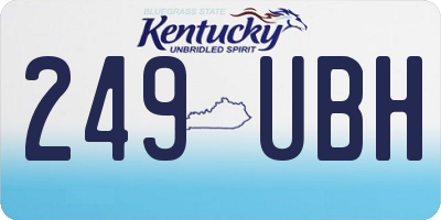 KY license plate 249UBH