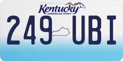 KY license plate 249UBI