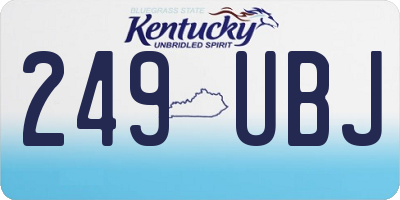 KY license plate 249UBJ