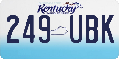 KY license plate 249UBK