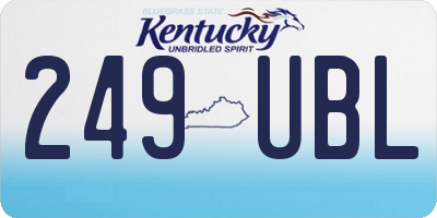 KY license plate 249UBL