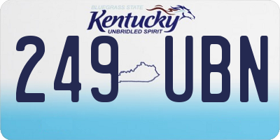 KY license plate 249UBN