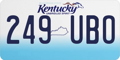 KY license plate 249UBO