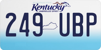 KY license plate 249UBP