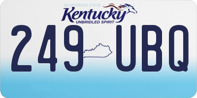 KY license plate 249UBQ