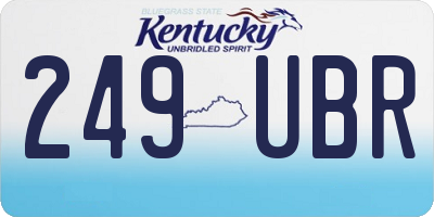 KY license plate 249UBR