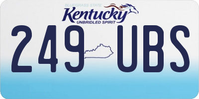 KY license plate 249UBS