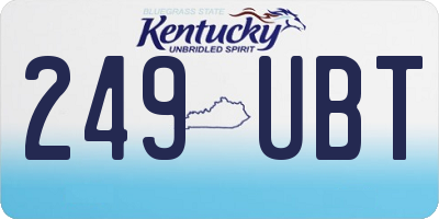 KY license plate 249UBT