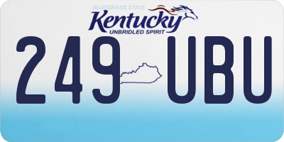 KY license plate 249UBU