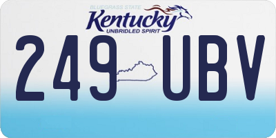 KY license plate 249UBV
