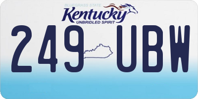 KY license plate 249UBW