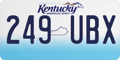 KY license plate 249UBX