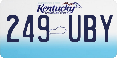 KY license plate 249UBY