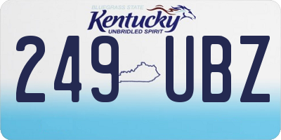 KY license plate 249UBZ