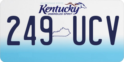 KY license plate 249UCV