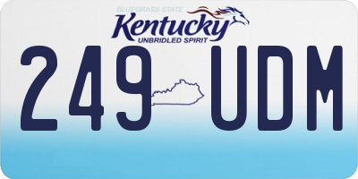 KY license plate 249UDM