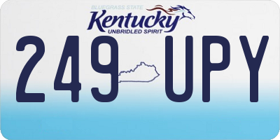 KY license plate 249UPY