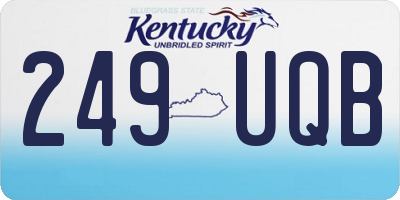 KY license plate 249UQB