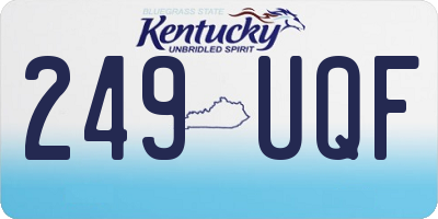 KY license plate 249UQF