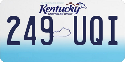 KY license plate 249UQI