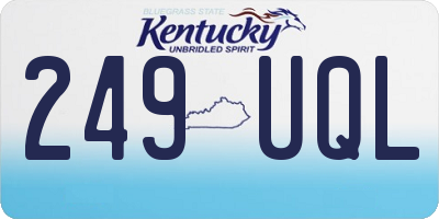 KY license plate 249UQL