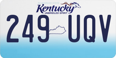 KY license plate 249UQV