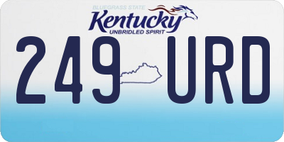 KY license plate 249URD