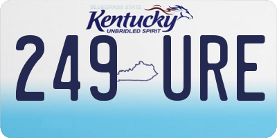 KY license plate 249URE