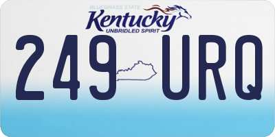 KY license plate 249URQ