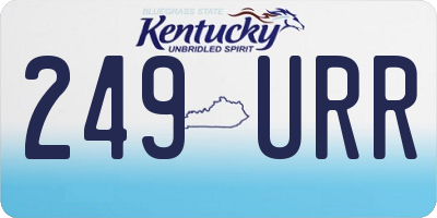 KY license plate 249URR