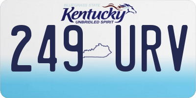 KY license plate 249URV