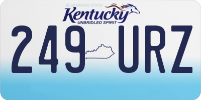 KY license plate 249URZ