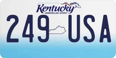 KY license plate 249USA