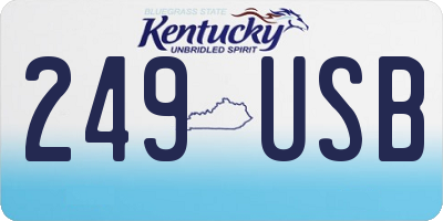 KY license plate 249USB