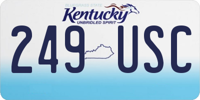 KY license plate 249USC